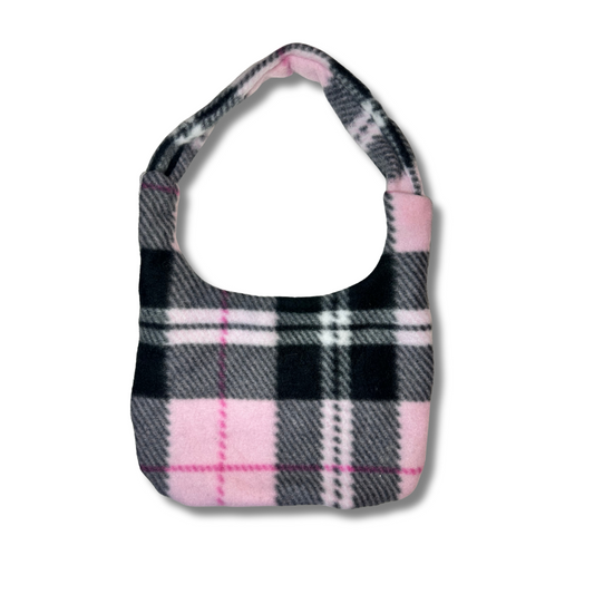 Pink & Black Plaid Drool Bib