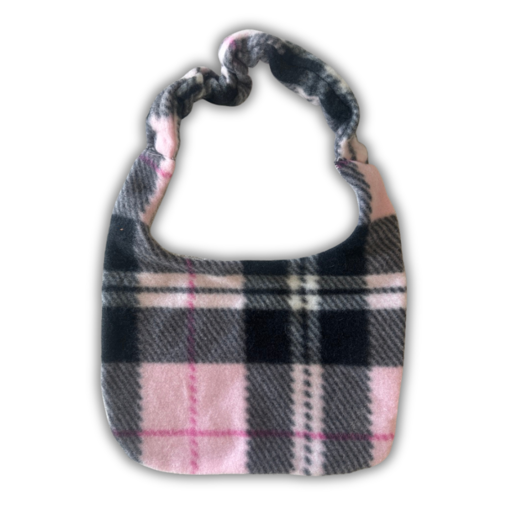 Pink Plaid Drool Bib