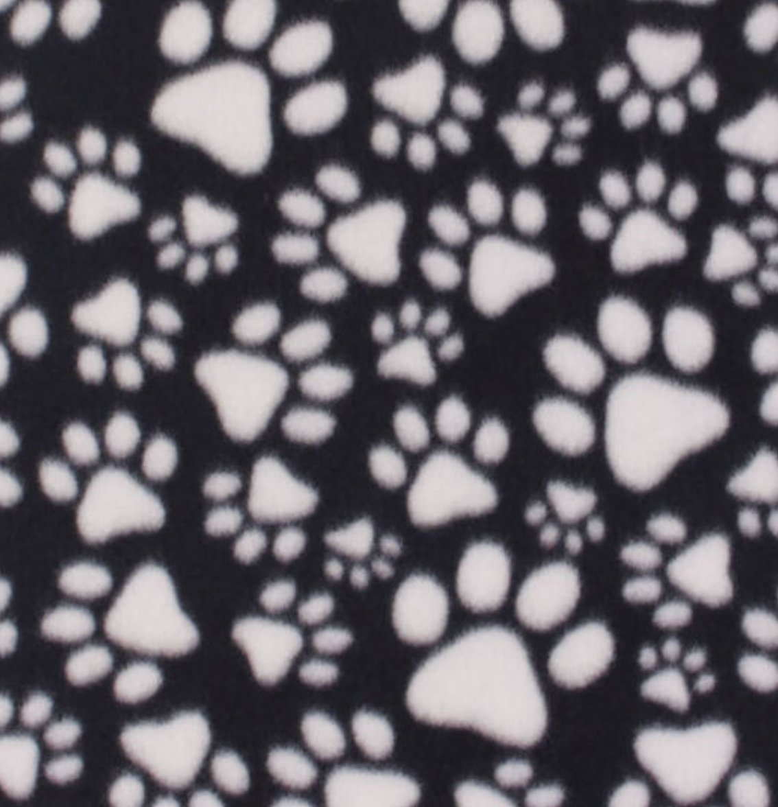 Black & White Paw Print Fleece