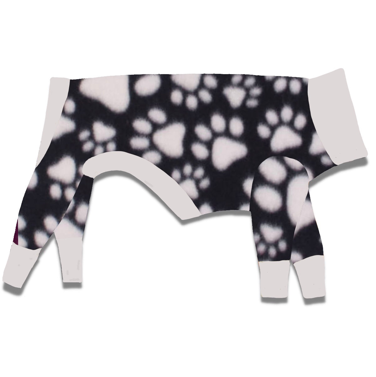 Black & White Paw Print Fleece