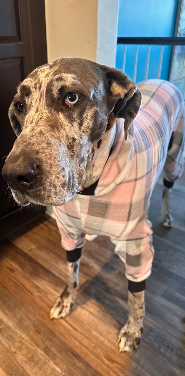 3X Pink & Grey Plaid Fleece Jammies