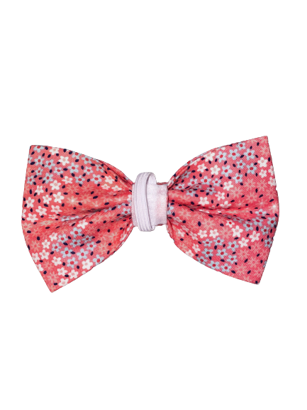 Pink Flower Print Bow Ties
