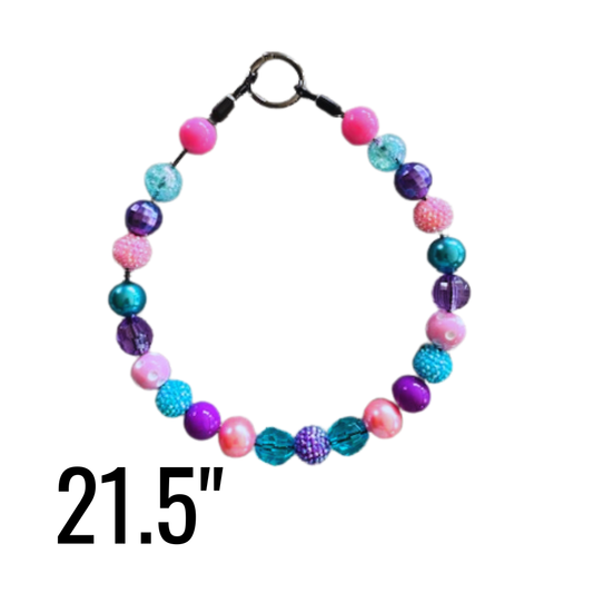 21.5" Cotton Candy Crush Beaded Statement Collar