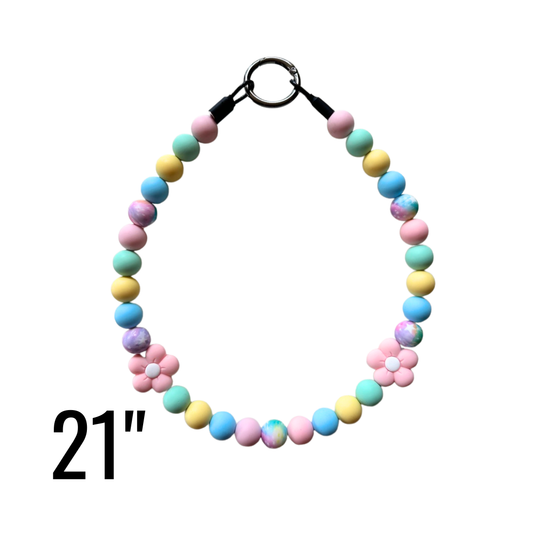 21" Spring Pastel Bloom Beaded Statement Collar