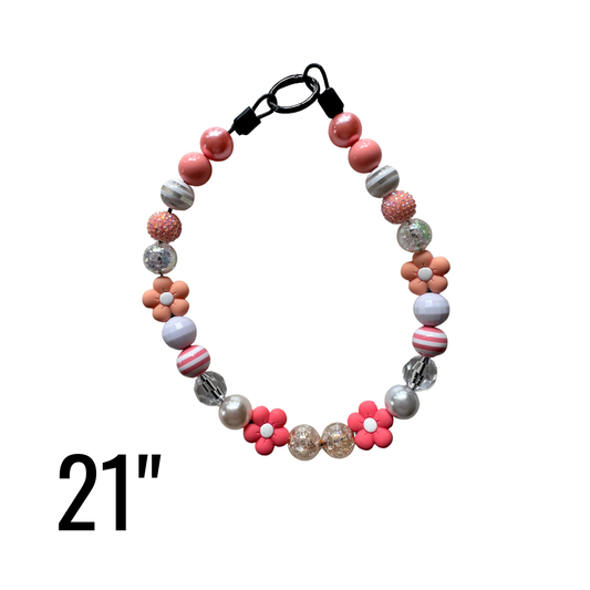 21" Peach Blossom Beaded Statement Collar