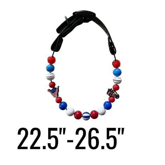 22.5"-26.5" Stars, Stripes & Summer Adjustable Beaded Statement Collar
