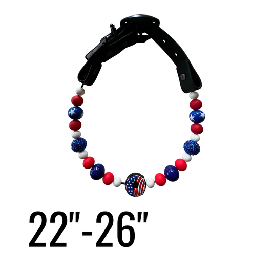 22"-26" Stars & Stripes Adjustable Beaded Statement Collar