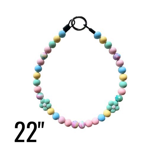 22" Spring Pastel Bloom Beaded Statement Collar