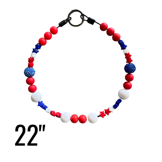 22" Stars & Stripes Beaded Statement Collar