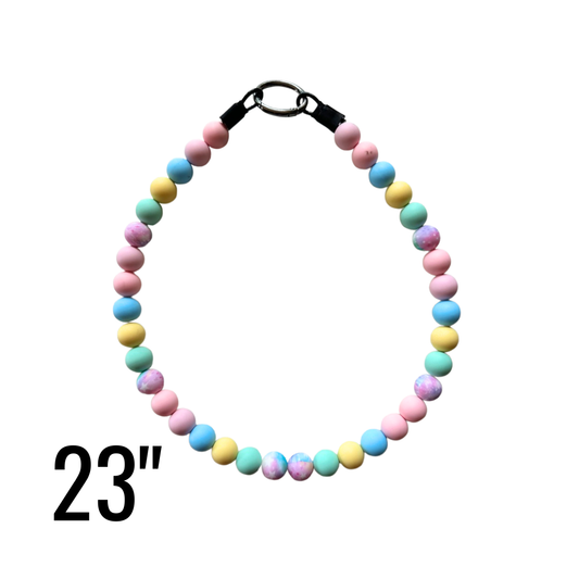 23" Spring Pastel Ombre Beaded Statement Collar