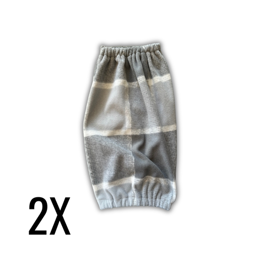 2X Grey & White Plaid Snood