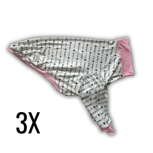 3X Mama's Girl Knit Crewneck with Pink Trim