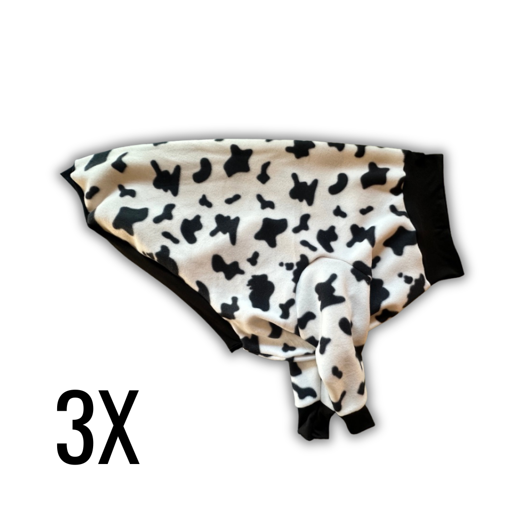 3X Fleece Cow Crewneck with Black Trim