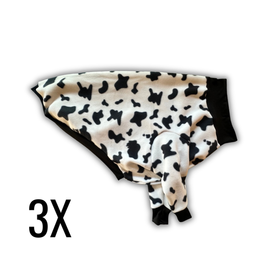 3X Fleece Cow Crewneck with Black Trim