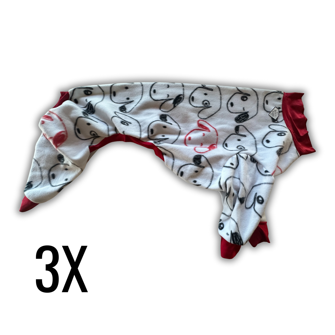 3X Black & Red Puppy Original Jammies with Red Trim