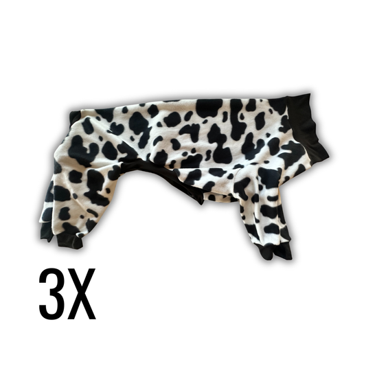 3X House Cow Fleece Original Jammies with Black Trim