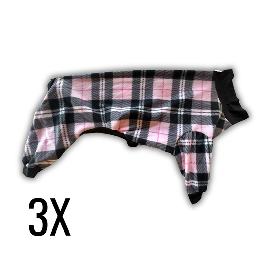 3X Pink & Black Plaid Original Jammies with Black Trim