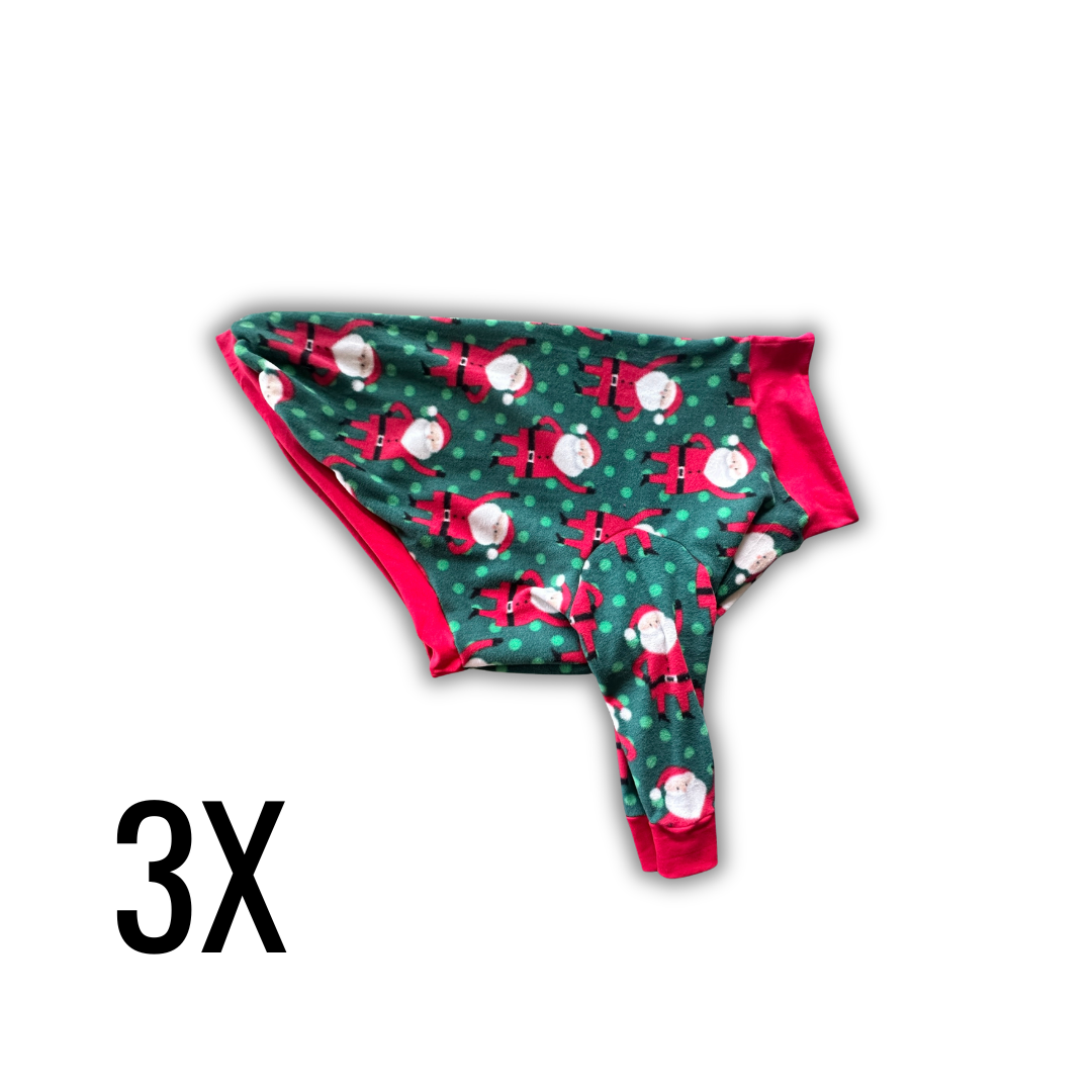 Polka Dot Santa Fleece Dog Crewneck | 3X