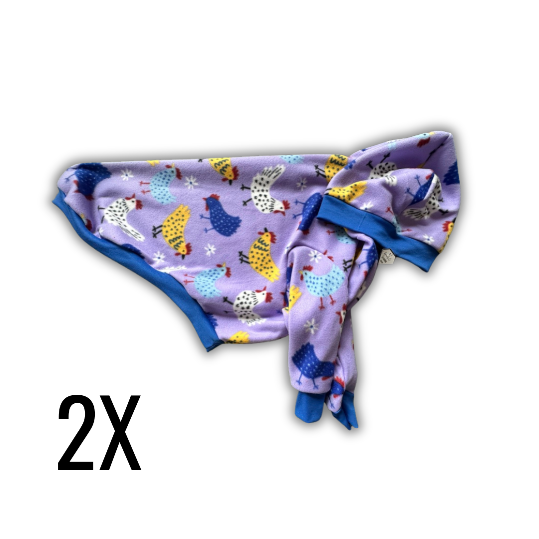 2X Spring Chicken Fleece Hoodie with Blue Trim