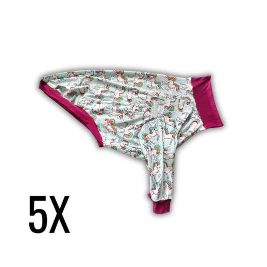 5X Rainbow Unicorn Crewneck with Pink Trim