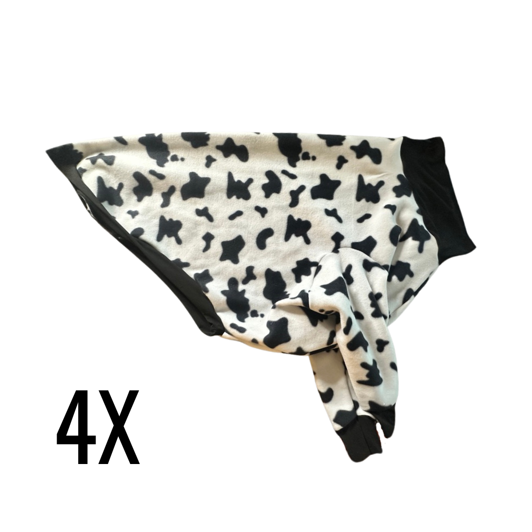 4X House Cow Fleece Crewneck with Black Trim