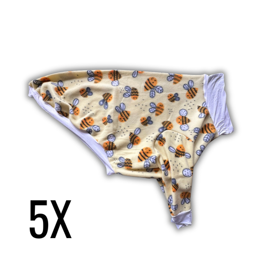 5X Buzzy Bumble Bee Fleece Crewneck with white Trim