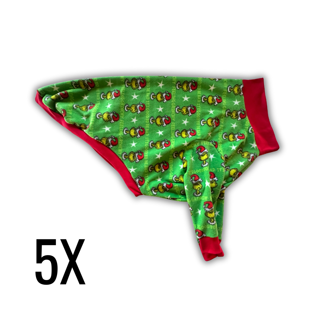 5X Feeling Grincy Fleece Crewneck with Red Trim