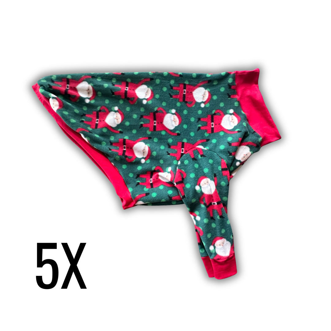 Polka Dot Santa Fleece Dog Crewneck | 5X