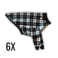 6X Black & White Plaid Fleece Crewneck with Black Trim