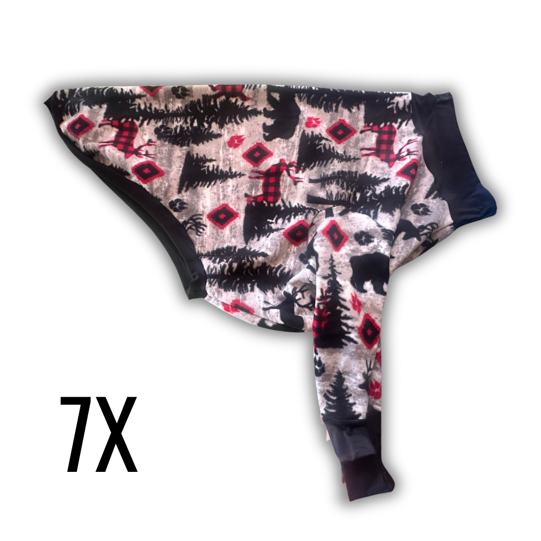 Plaid Woods Fleece Dog Crewneck | 7X
