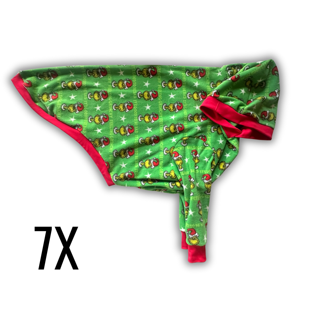 7X Feeling Grinchy Hoodie with Red Trim