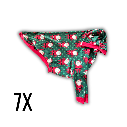 Polka Dot Santa Fleece Dog Hoodie | 7X