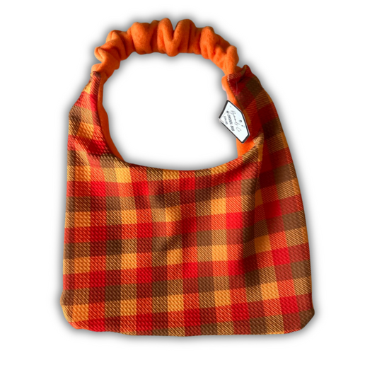 Pumpkin Patch Plaid Drool Bib