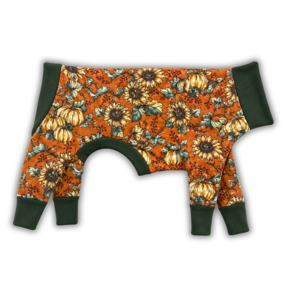 Autumn Harvest Fleece Customizable Dog Jammies