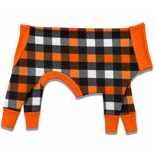 Halloween Plaid Knit Customizable Dog Jammies