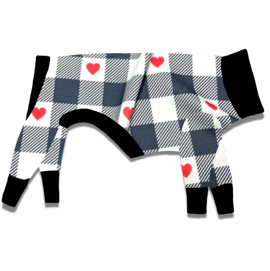 Plaid With Hearts Knit