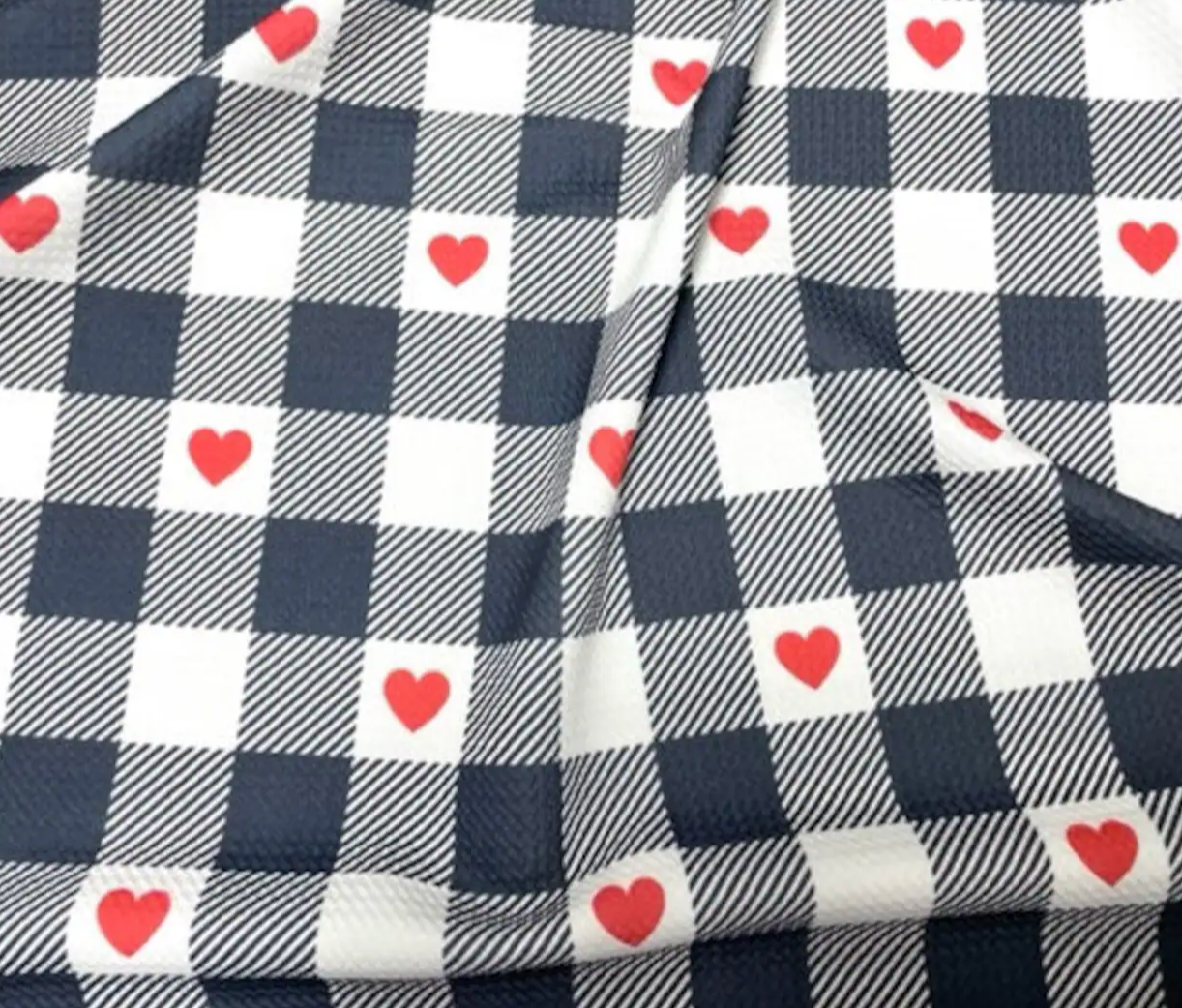 Plaid With Hearts Knit