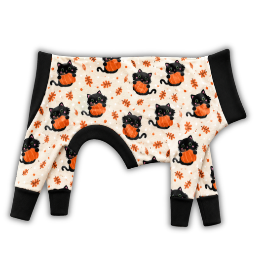 Pumpkin Purr Fleece Customizable Dog Jammies