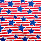 Pattern of blue stars and red horizontal stripes on a white background